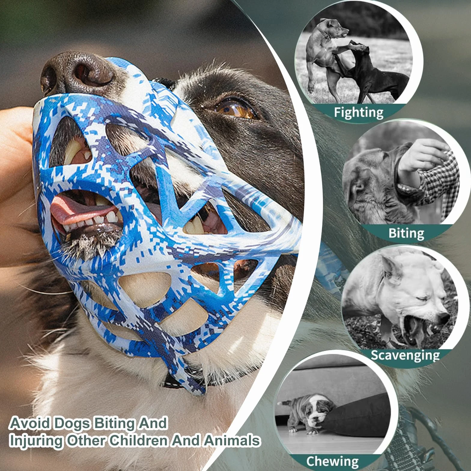PETCUTE Muselière pour Chien,Réglable Museau de Chien avec Bande Réfléchissante,Mieux prévenir Les morsures, mâcher et aboyer Museau,Muselière pour Petits Chiens,pour Moyens Et Grands Chiens