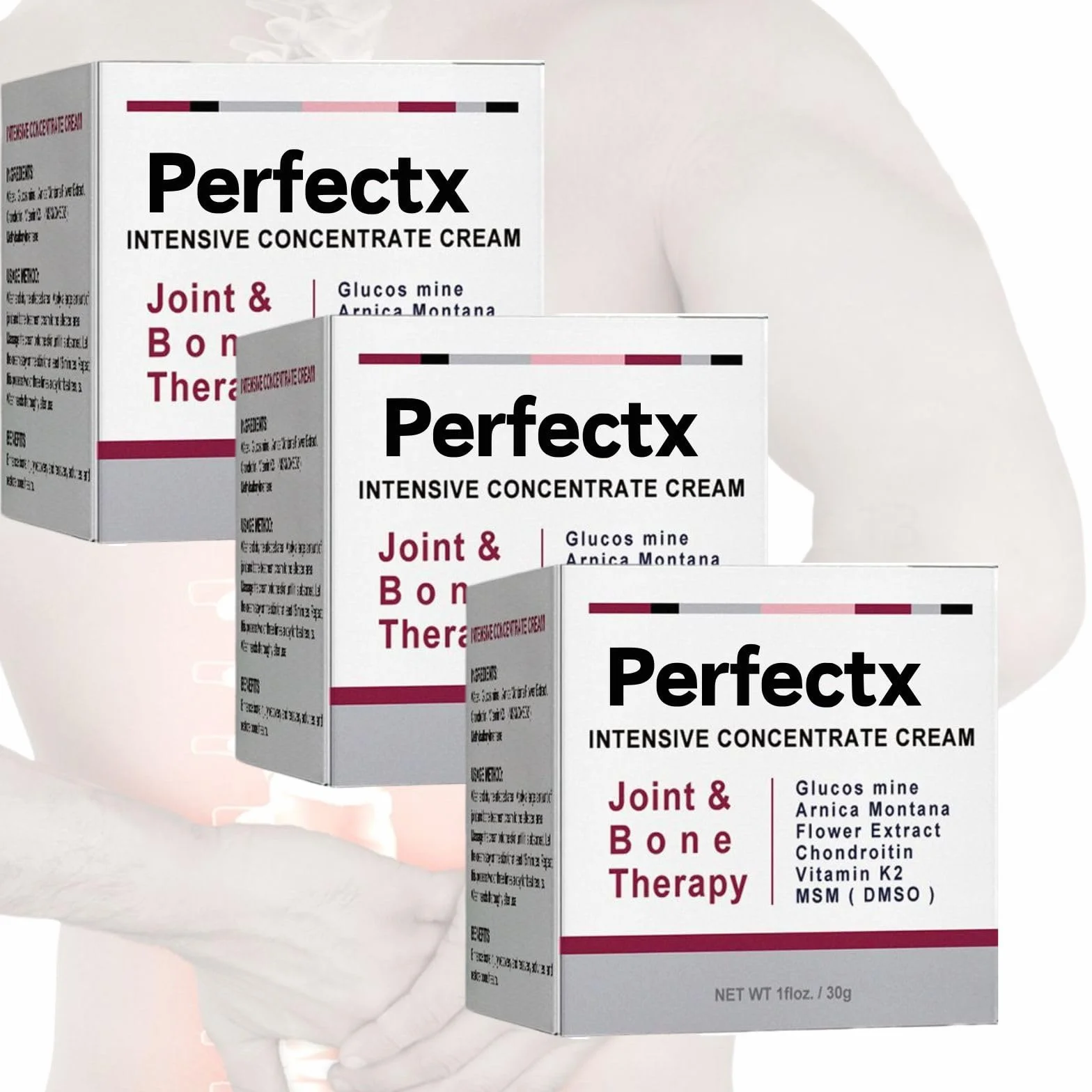 Lot de 3 crèmes pour articulations et os Perfectx