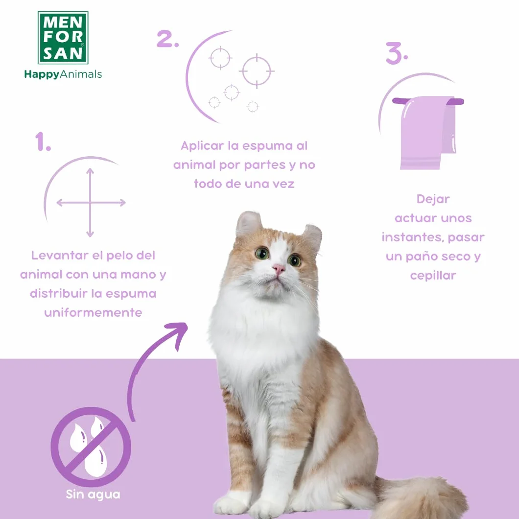 MENFORSAN Shampooing Moussant Anti-Puces pour Chats 200ml Margosa Geraniol Lavandin