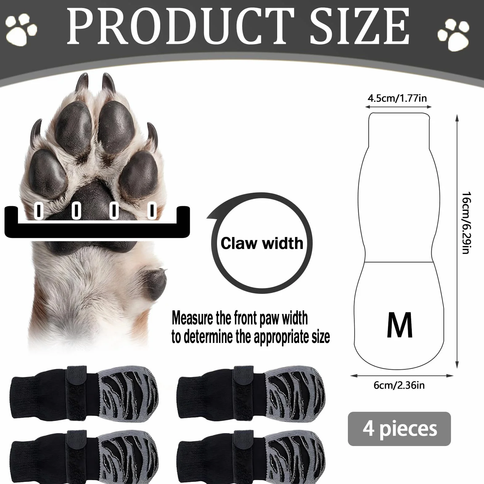 Chaussettes Anti-léchage pour Chiens Antidérapant Imperméable Taille Moyenne et Grande 2 Paires