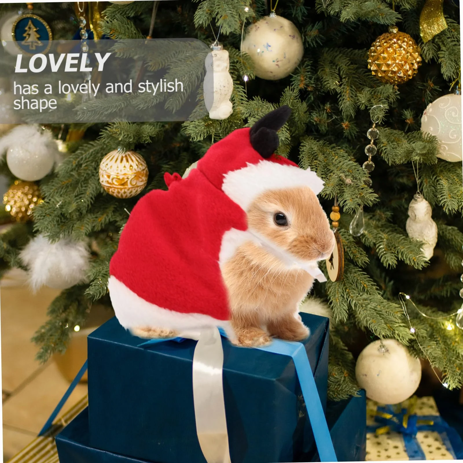 Harnais Lapin Nain Réglable avec Laisse pour Promenade Sécurisée Vêtement Noël Confortable Petits Animaux