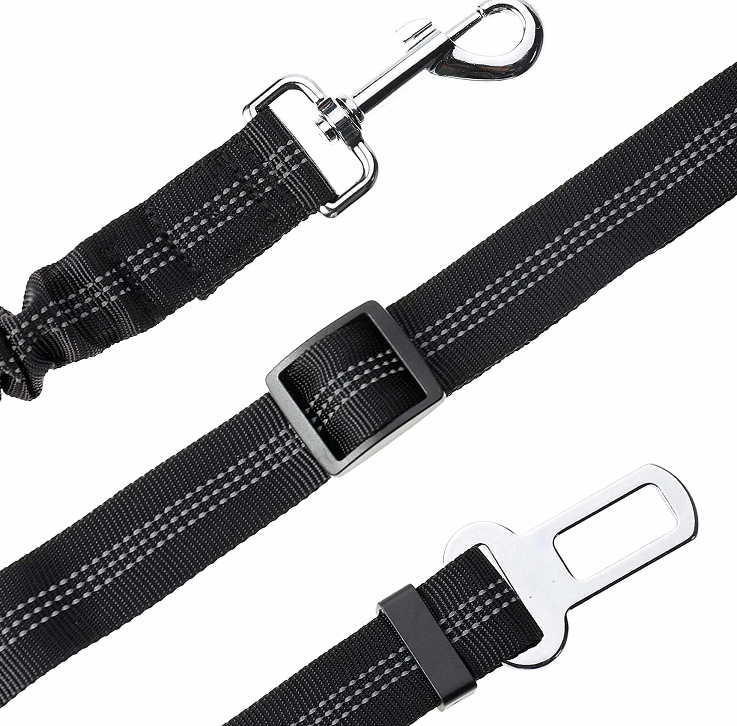 Toozey Sangle de sécurité pour Chien avec système d'absorption des Chocs et Mousqueton Solide réglable pour Chien et Chat