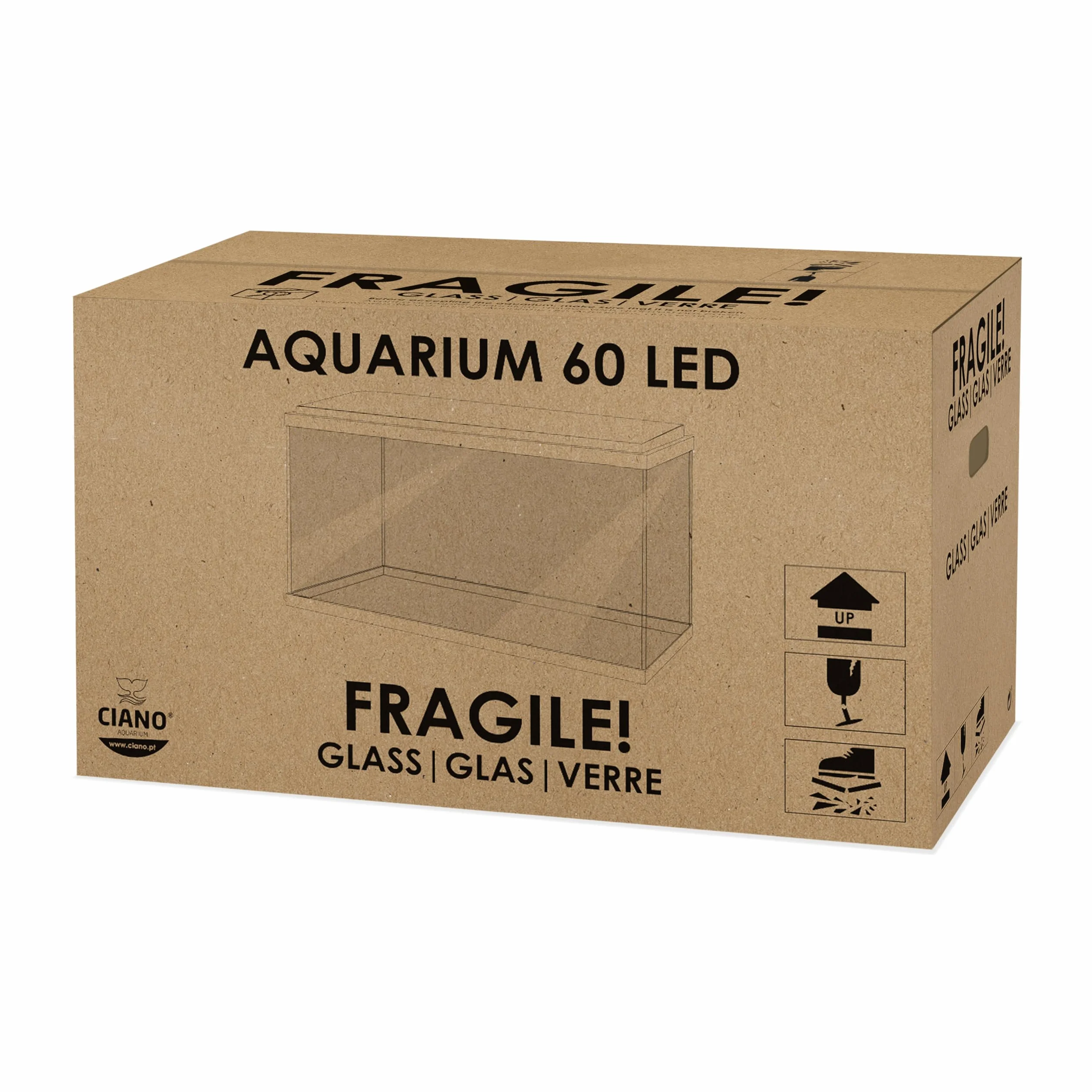 Ciano Aquarium 60 Blanc 58L Filtre LED Chauffage