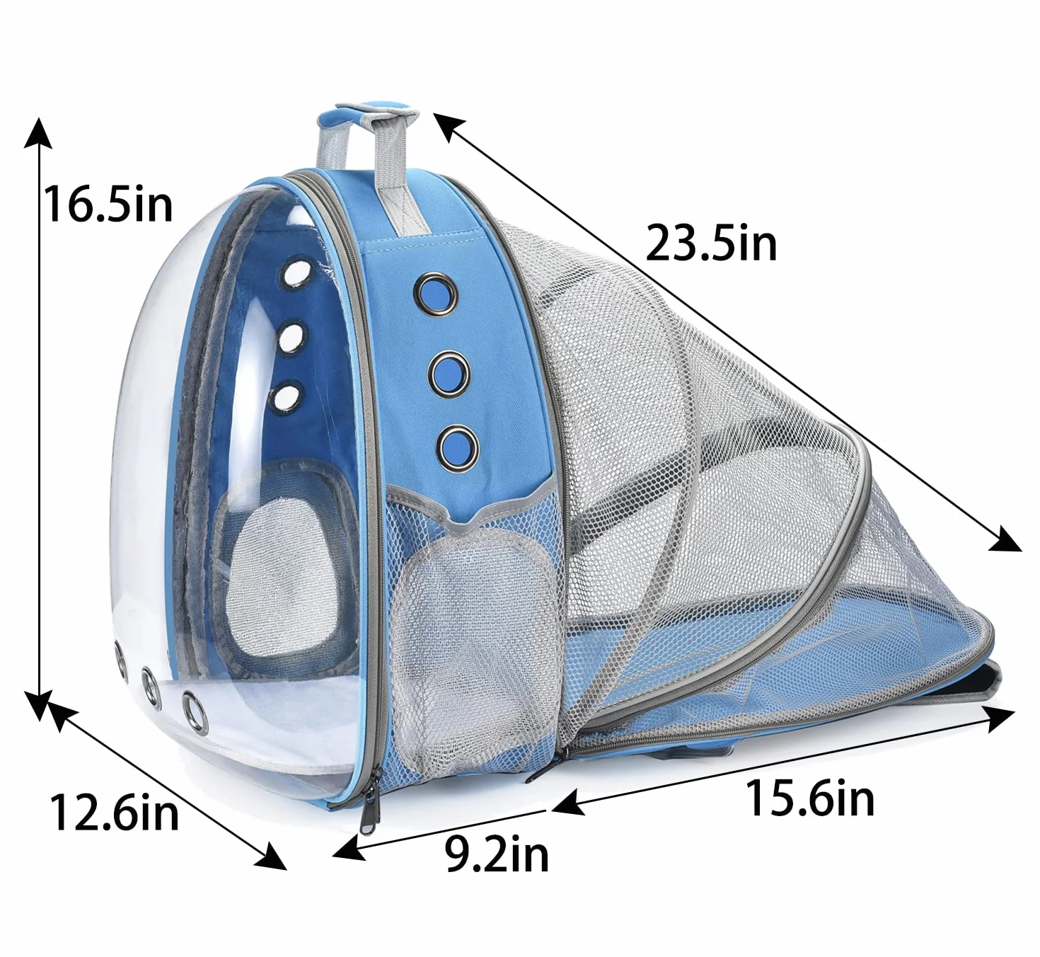 Sac à Dos Chat Chien Transport avec Fenêtre Frontale Transparente et Dos Extensible pour Voyage