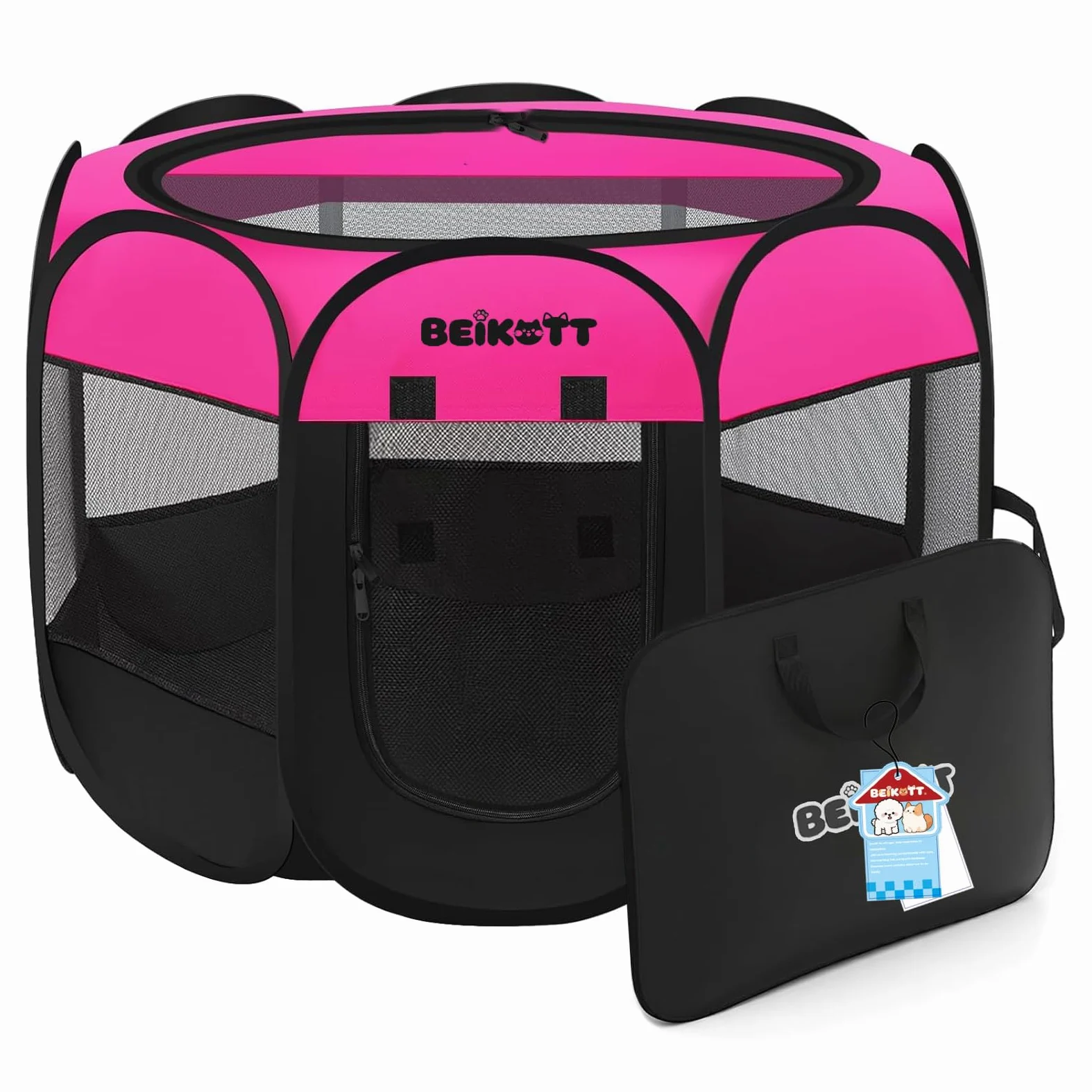 Parc de jeu pliable pour chien, tente d'exercice portable pour chiots/chiens/chats/lapins, tente de jeu pour chien avec housse en maille amovible pour voyage à l'intérieur et à l'extérieur