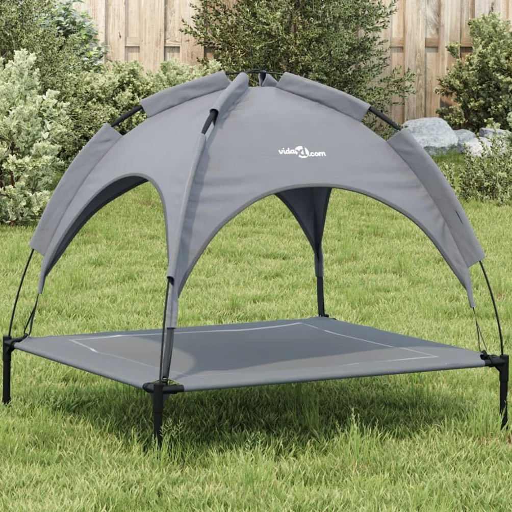 Lit pour Chien avec auvent Anthracite Tissu Oxford et Acier Articles pour Animaux de Compagnie Anthracite,172598