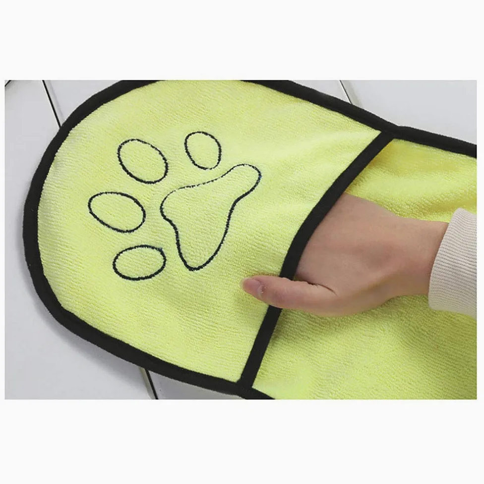 Serviette pour Chien - Absorbante, Douce et Lavable, Serviette de Bain en Microfibre à Séchage Rapide pour Chiens, 65x23cm