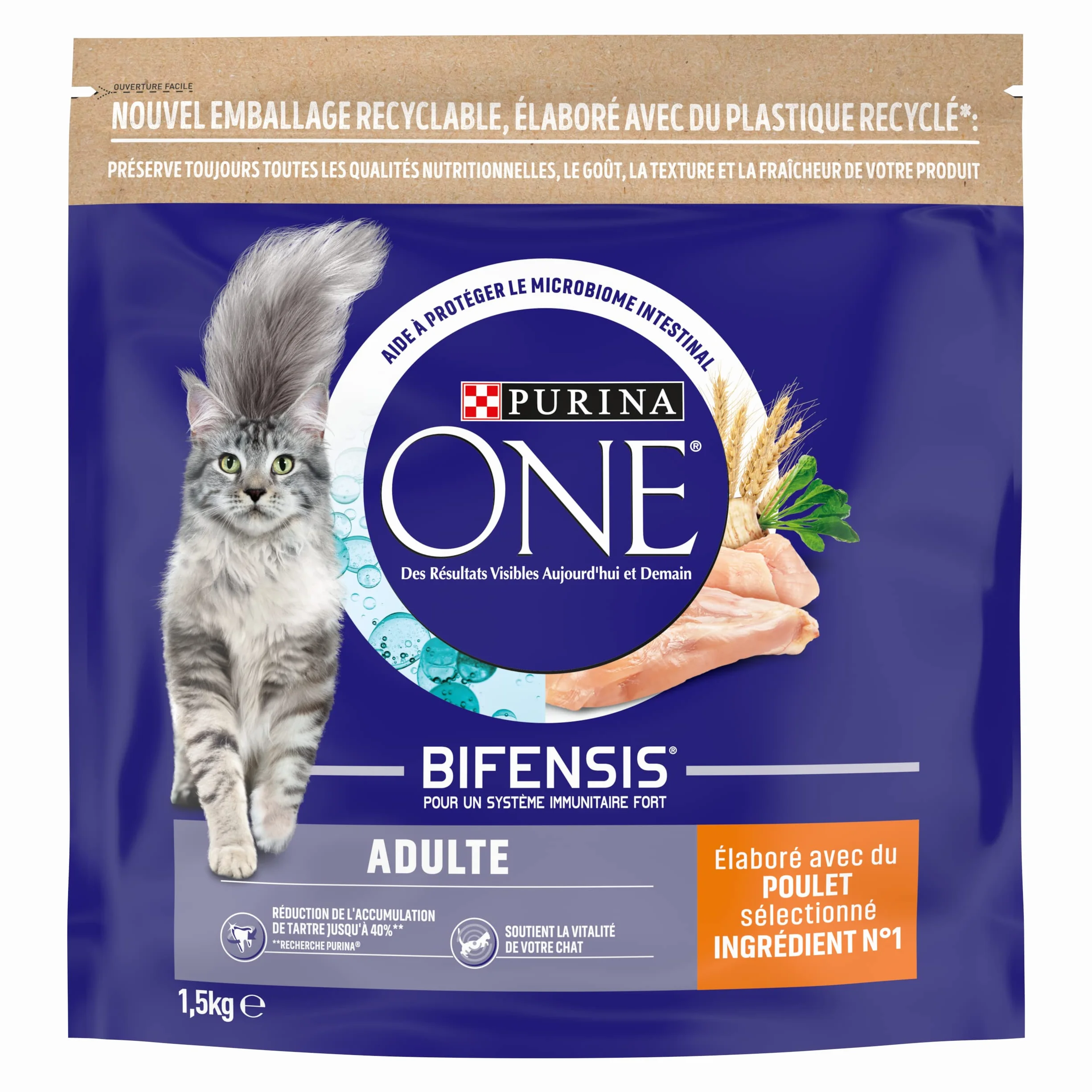 PURINA ONE BIFENSIS Croquettes Chat Adulte Poulet Lot 6 x 1,5kg