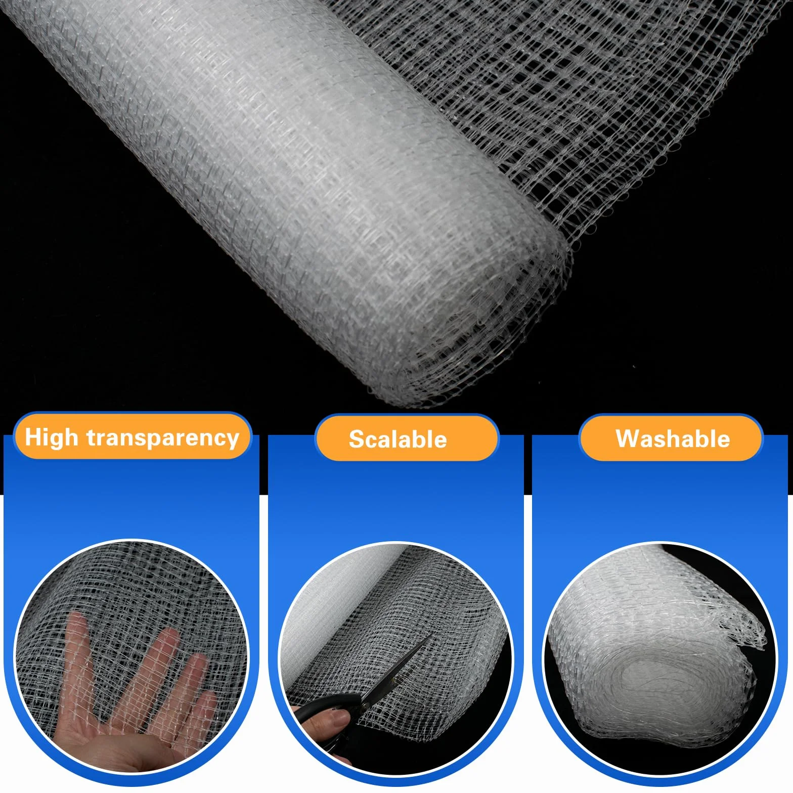 Couvercle Aquarium Filet en Maille Transparente Plastique Grille de Protection Anti-Saut Poisson 1 x 2 m
