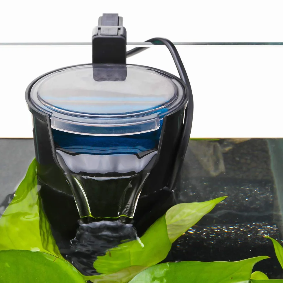 SENZEAL Tortue Basse Eau Cascade Filtre Pompe Fish Tank Externe 5W 220V 400L/H Noir