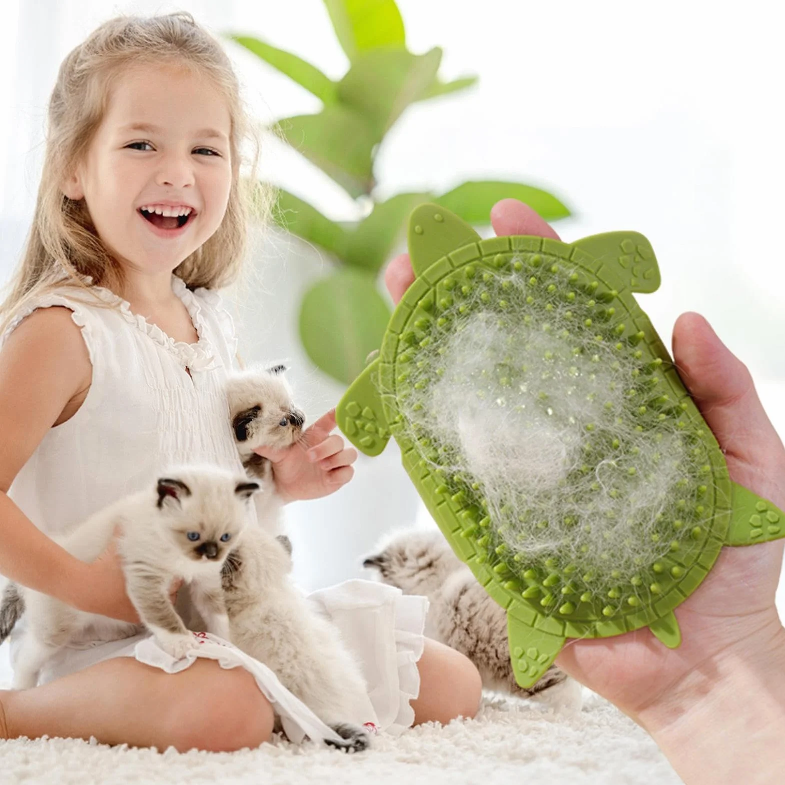 Toilettage Autonome pour Chat, Coin de Frottement - 203 Dents Imperméable Tondeuse Sangle Silicone Outil Massage