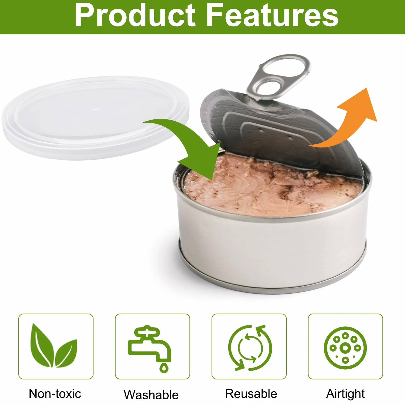 Couvercle Boite de Conserve 12 Pièces 3 Tailles Transparent pour Conservation Aliments