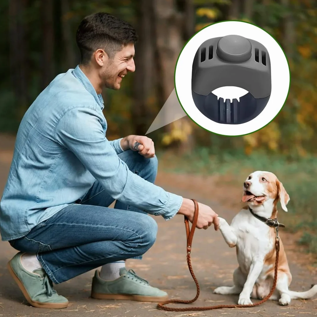 2 Clickers pour Chien avec Anneau de Doigt - Accessoire Pratique pour l'Éducation des Chiens, Chats et Chevaux (19mm/21mm) (Gris)