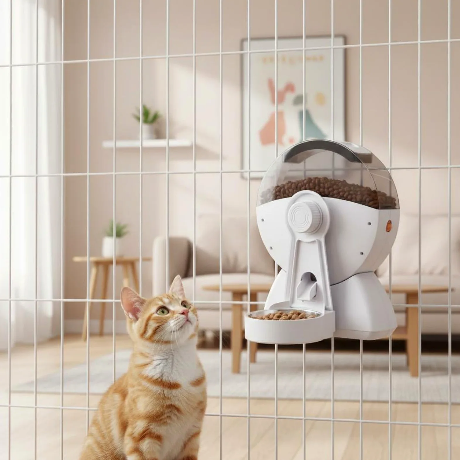 Distributeur Automatique pour Animaux Mangeoire Cage Nourrisseur Suspendu Réglage Repas Journaliers Livraisons Régulières Réservoir Étanche Joint, Modèle Vidéo