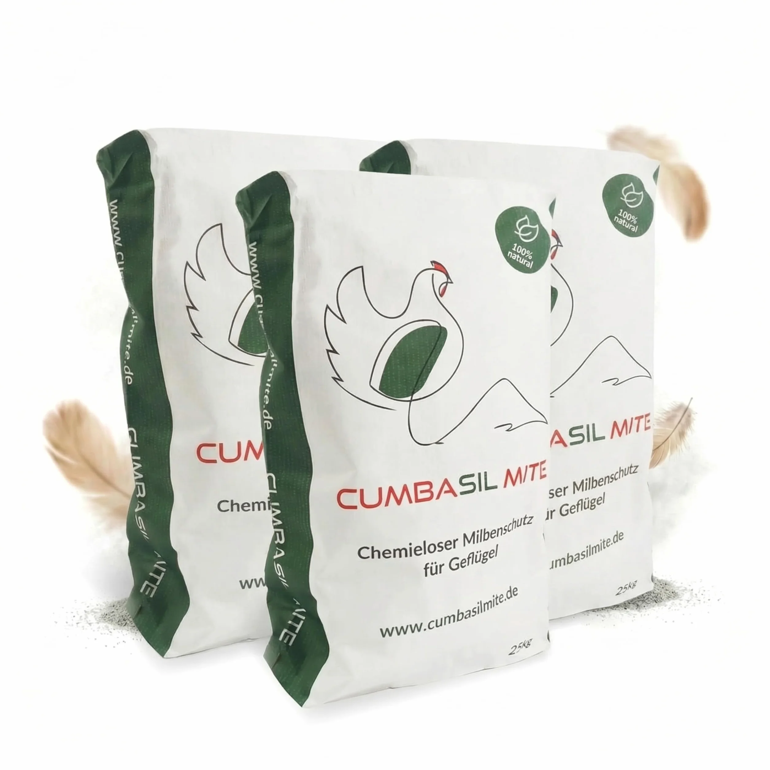 Lot de 3 bains de poussière pour poules 25 kg anti-acariens poudre naturelle