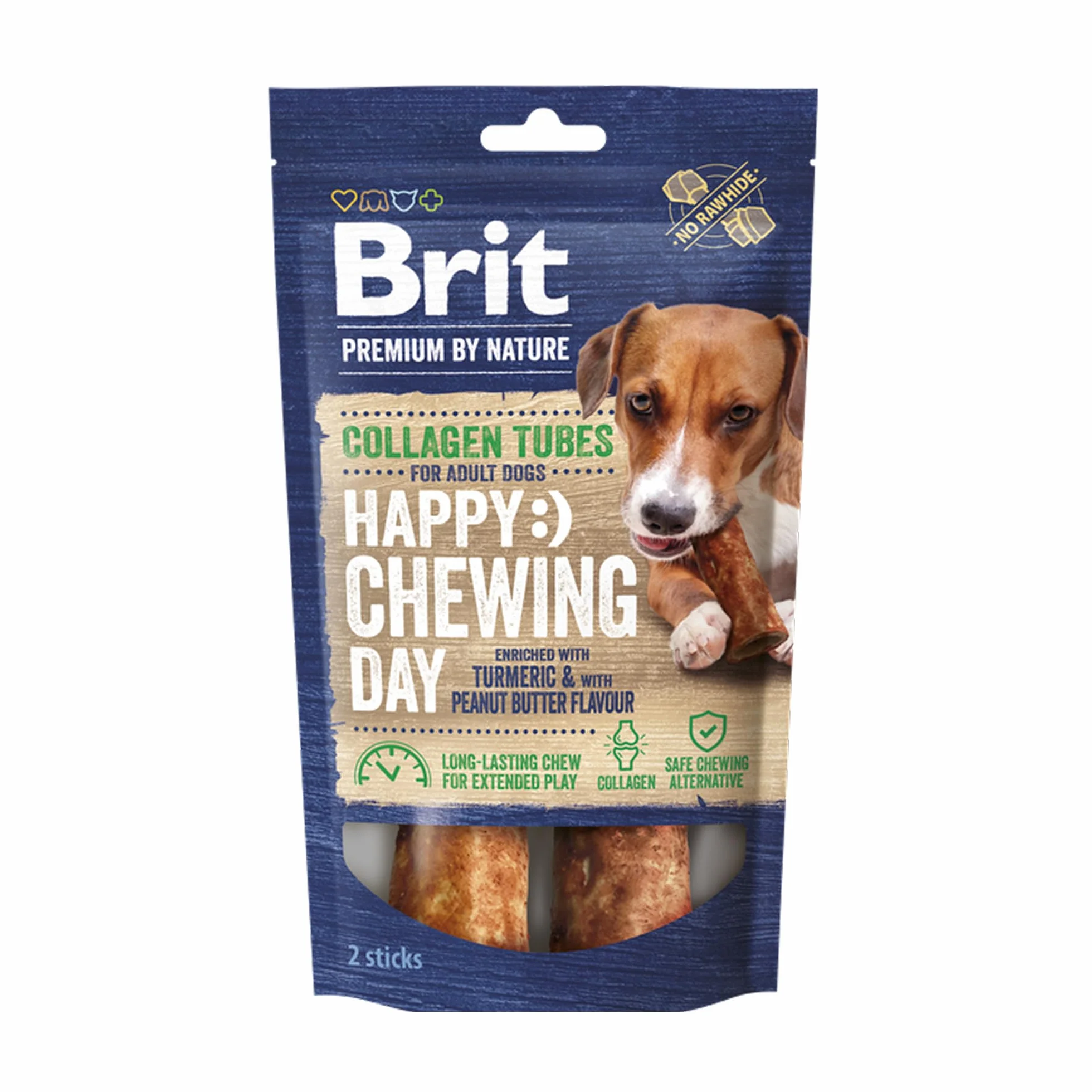 Brit Premium by Nature Lot de 2 Rouleaux de collagène à mâcher pour Chien, collagène de bœuf et Beurre d'arachide