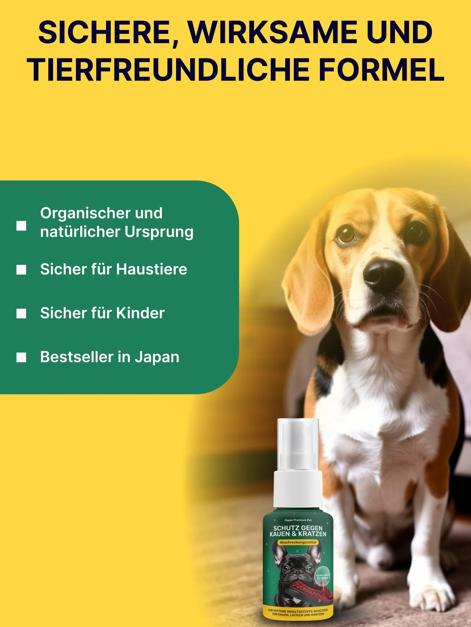 Spray Correcteur de Comportement pour Chien | Spray Répulsif Anti-Mordillage | Spray d'Éducation Naturel Amer Sans Alcool 100 ml