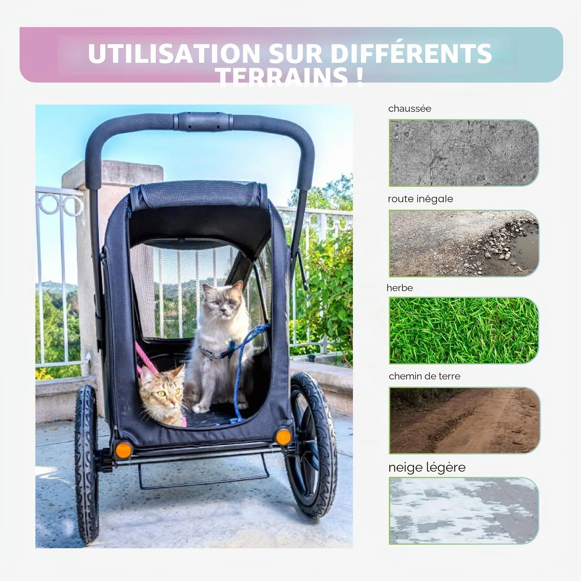 Breeze Black | Remorque de vélo de Luxe pour Chien | Jogger de Grande Taille | Pliage à Une Main | Pneus pneumatiques | Housse de Pluie Incluse | Pompe à Pneu | Adaptateur de vélo