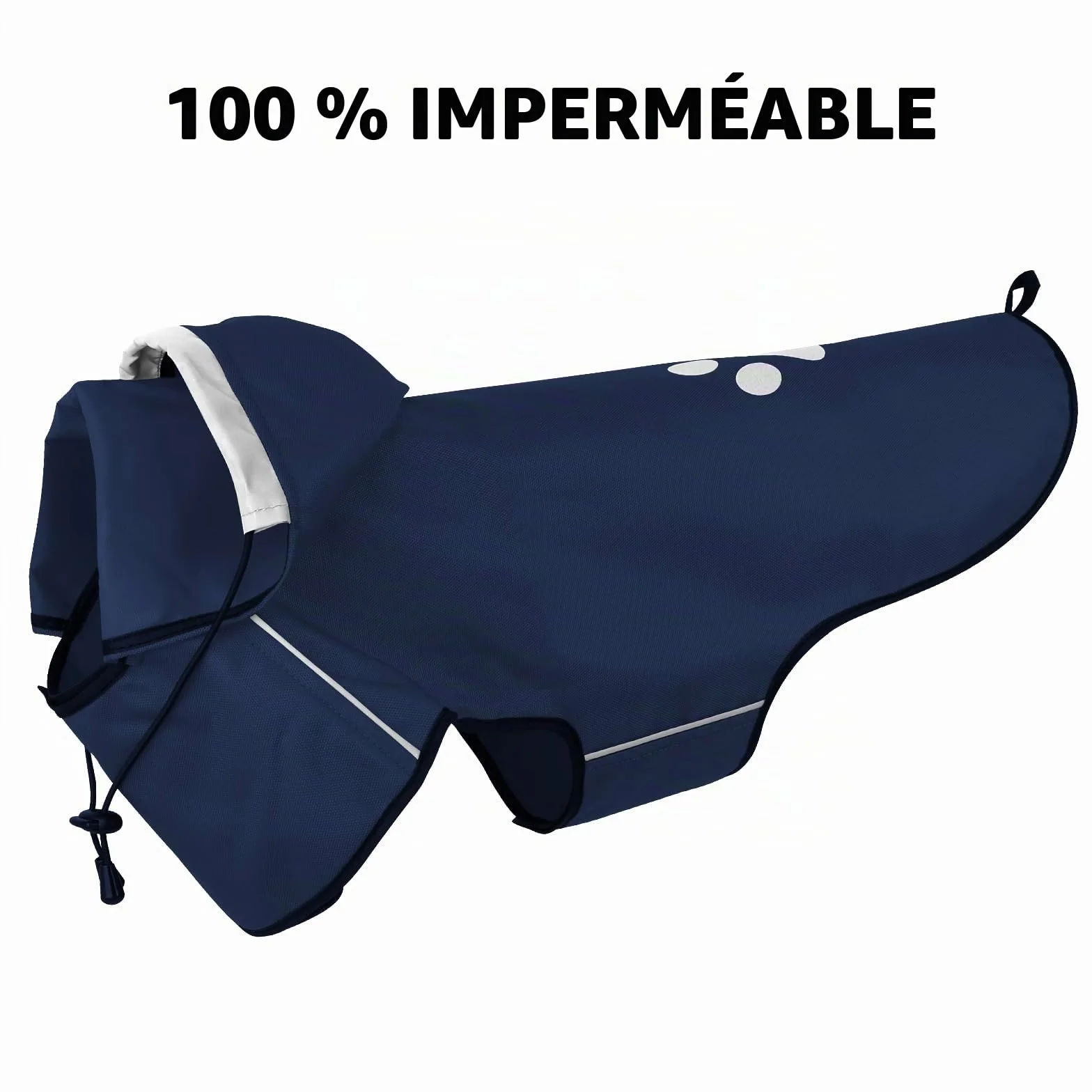Manteau de Pluie pour Chiens de Grande Taille - Vêtement Imperméable avec Capuche Réfléchissante et Fermeture Velcro Réglable - Ultra Léger pour les Promenades
