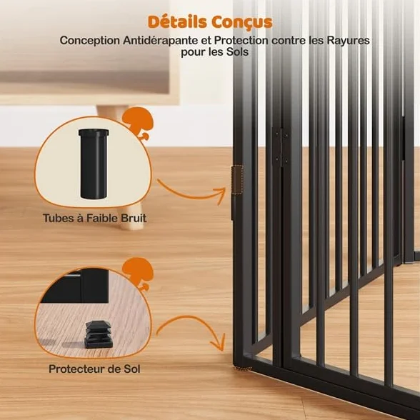 Yaheetech Parc pour Chiens 8 Panneaux 80 cm Hauteur Cage Chenil Chien avec Serrure Fils métalliques 8 mm