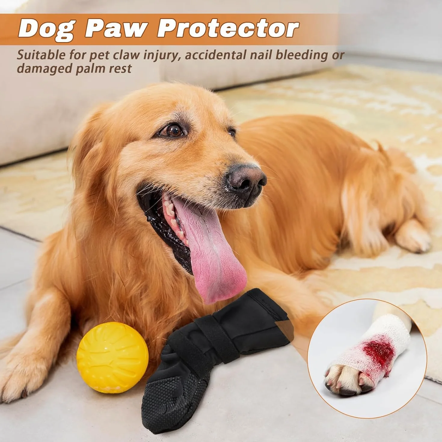 Chaussette Chien de Protection et Récupération, Botte pour Pattes Plaie, Taille S