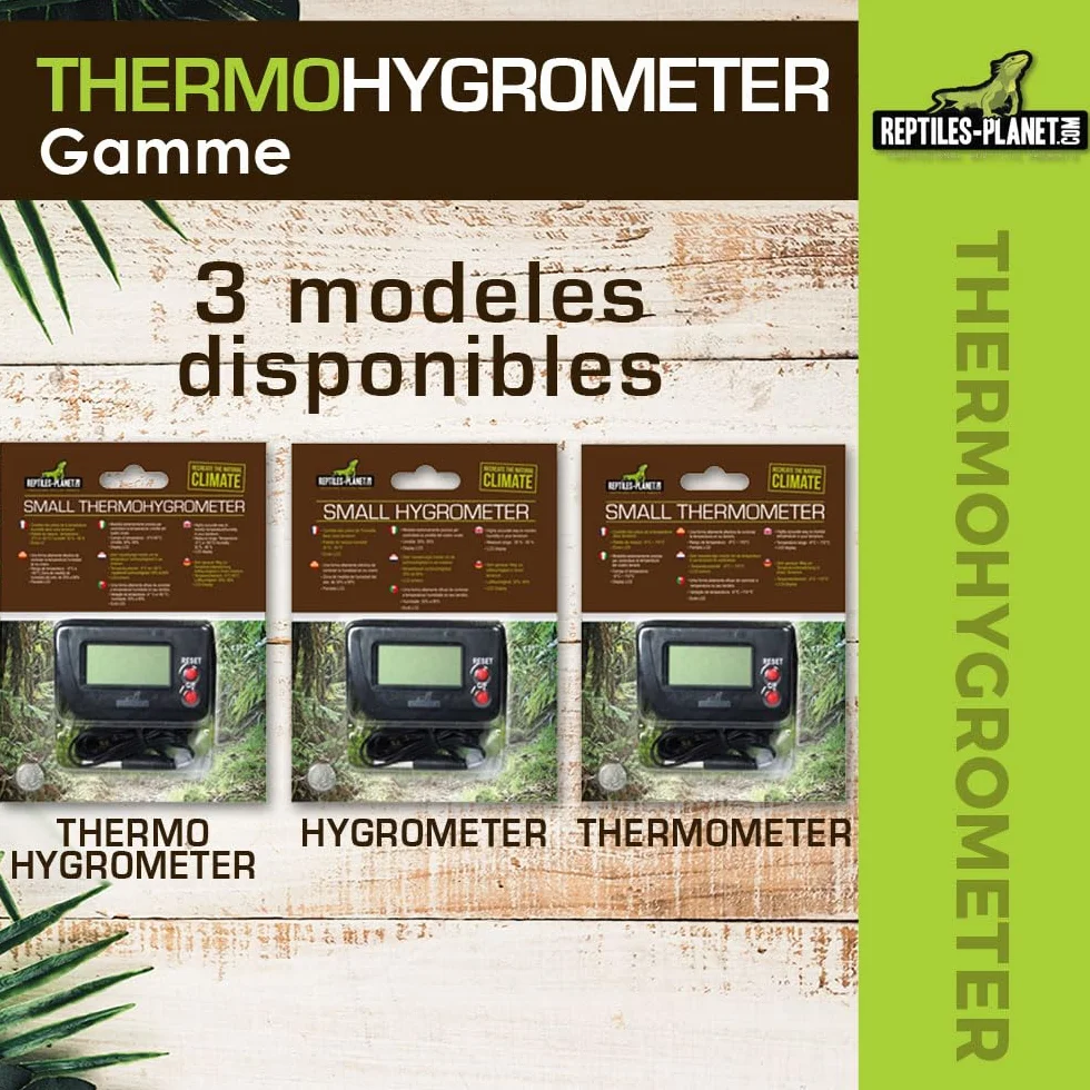 Reptiles Planet - Small Thermohygrometer - Thermomètre et Hygromètre Digital pour Terrarium