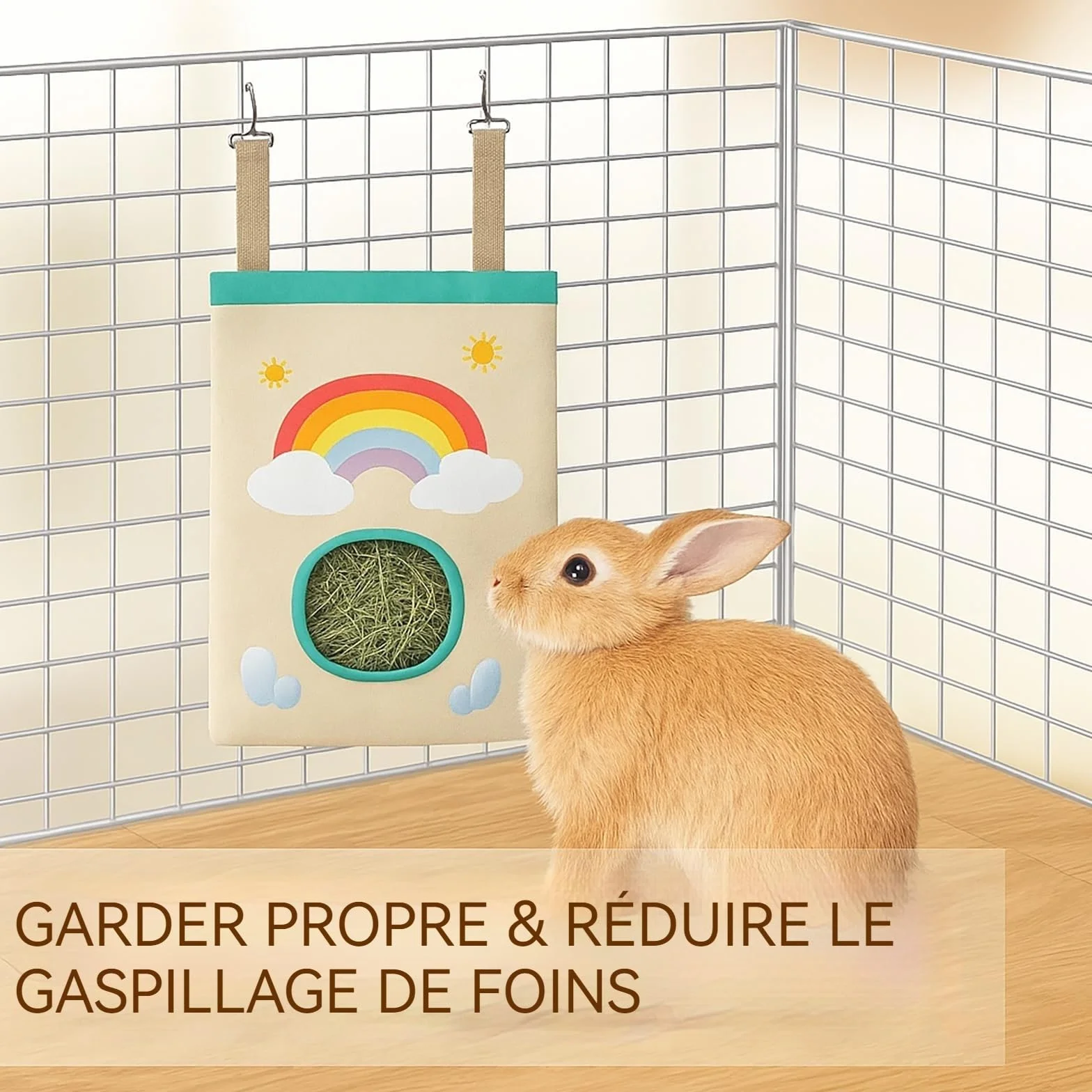 Mangeoire à Foin de Lapin Suspendu pour Hamster Chinchillas