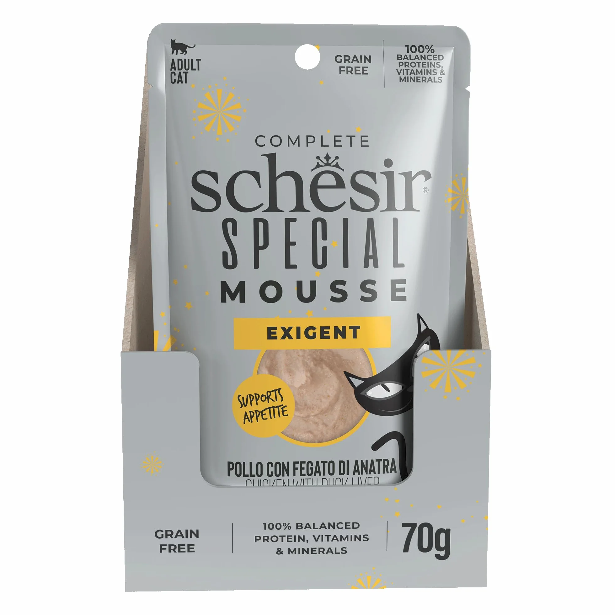 Schesir Special Exigent Alimentation complète pour Chats exigeants Poitrine 12 x 70 g
