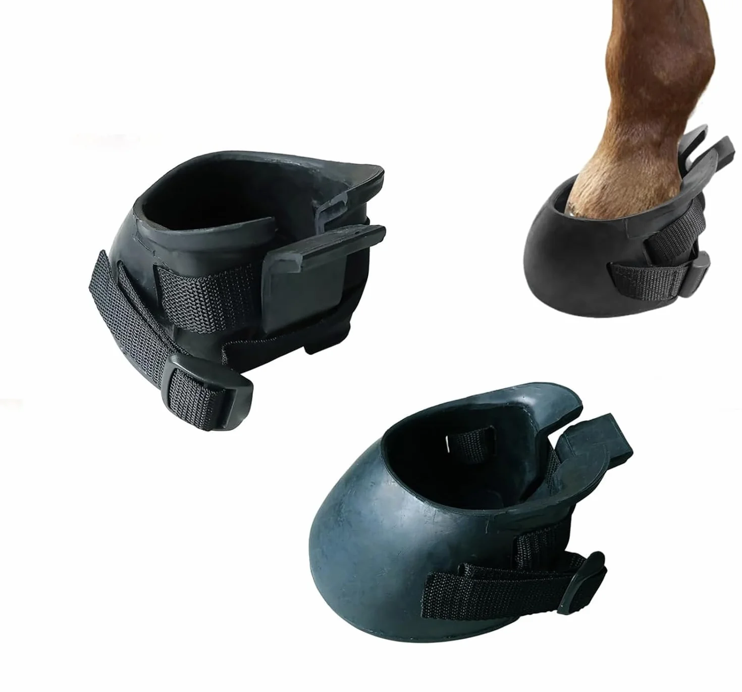 Bottes de Sabots de Chevaux, Protection Antidérapante pour Sabot Blessés, Caoutchouc (M)