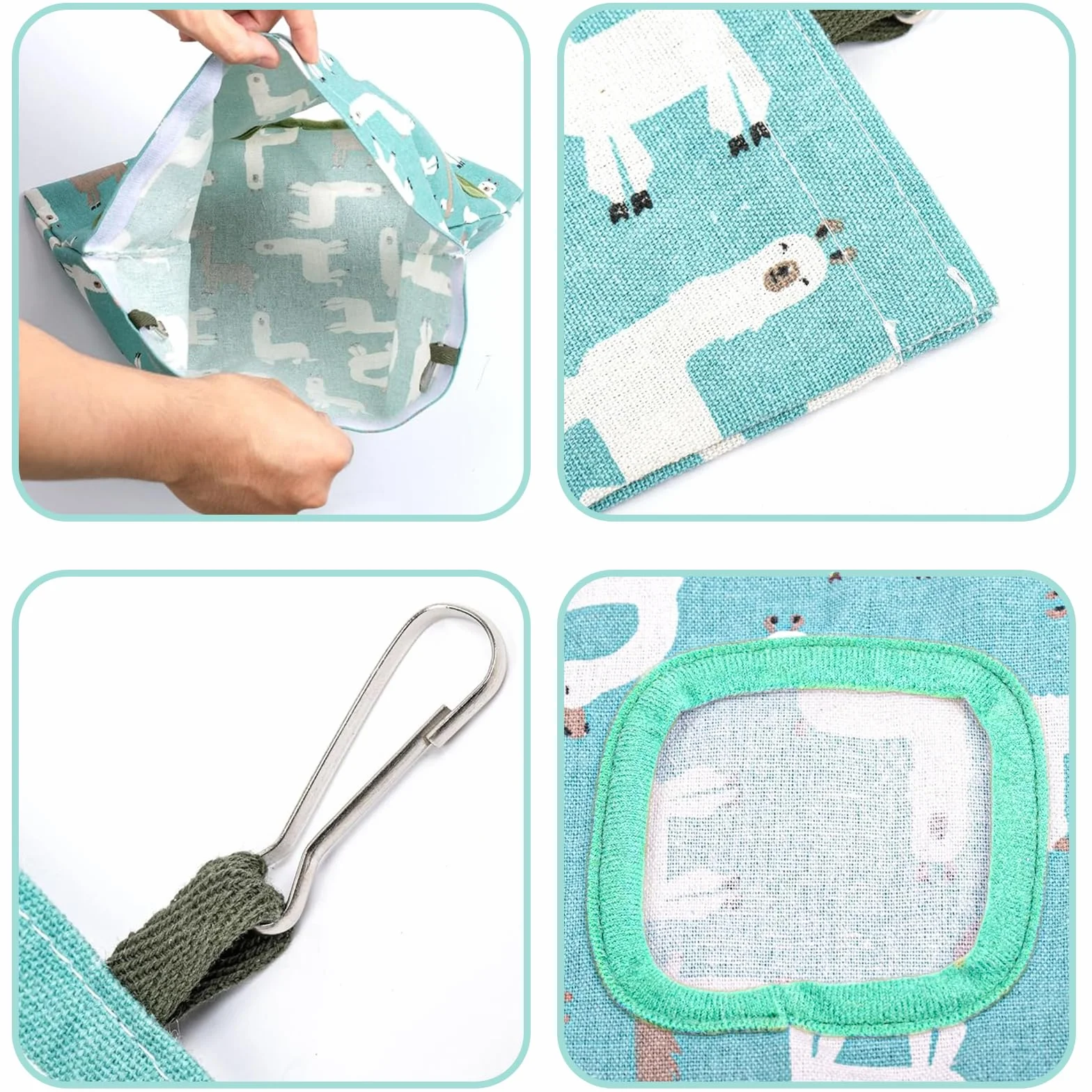 Sac à Foin pour Lapin, Sac de Foin Suspendus Animaux Supports de Stockage avec 2 Trous pour Chinchilla, Cochon d'Inde et Taupe