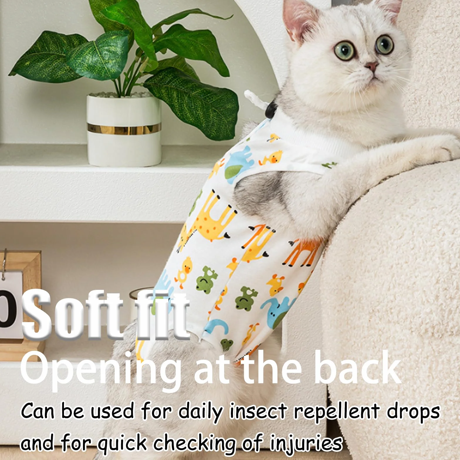 Lot de 2 combinaisons de convalescence pour chat après chirurgie, body de protection post-chirurgie, taille M