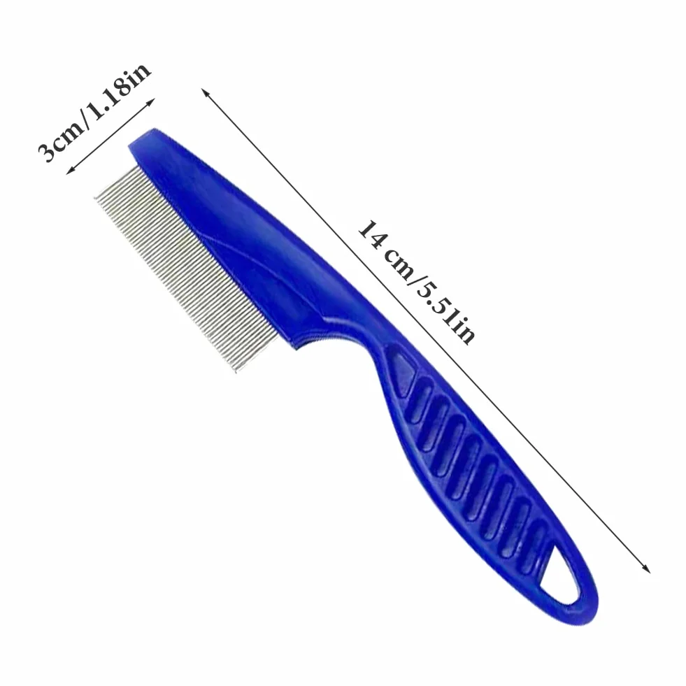 Peigne à puces 3pcs pour chats et chiens, peigne anti-puces lécher marques de larmes, accessoire animal de compagnie Bleu