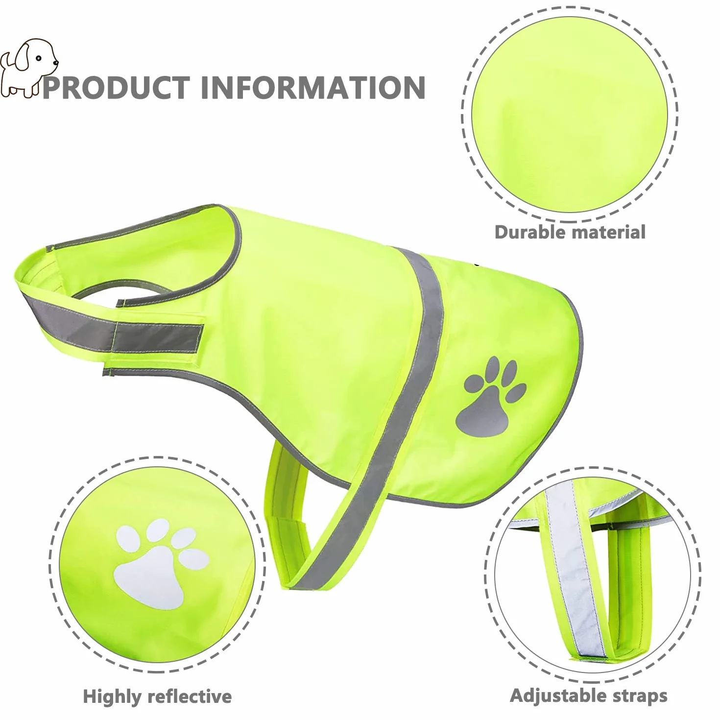 Gilet de Sécurité Réfléchissant pour Chien Haute Visibilité Premium