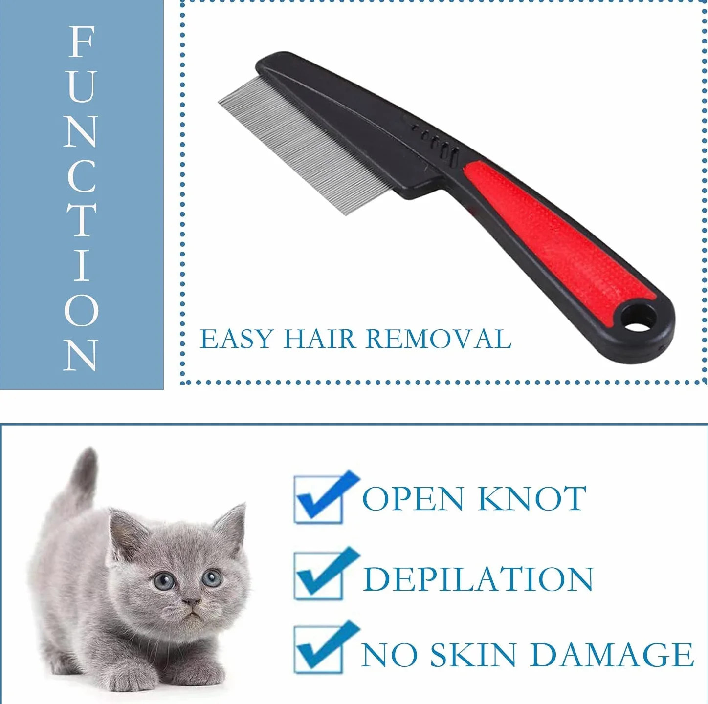Peigne à Puces Chien Chat, Peigne Anti-Puces pour Poils Longs, Petit Chien et Chat