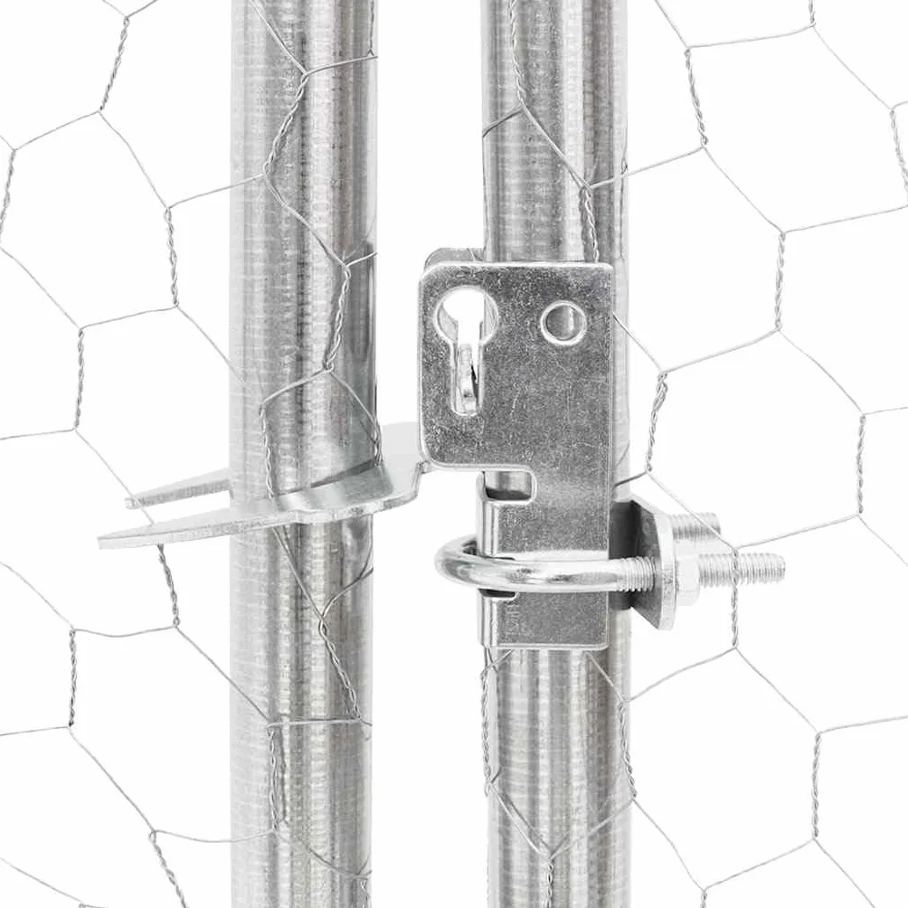 vidaXL Niche d'extérieur pour Chien avec Porte, Acier galvanisé, 3 x 4 x 1 m