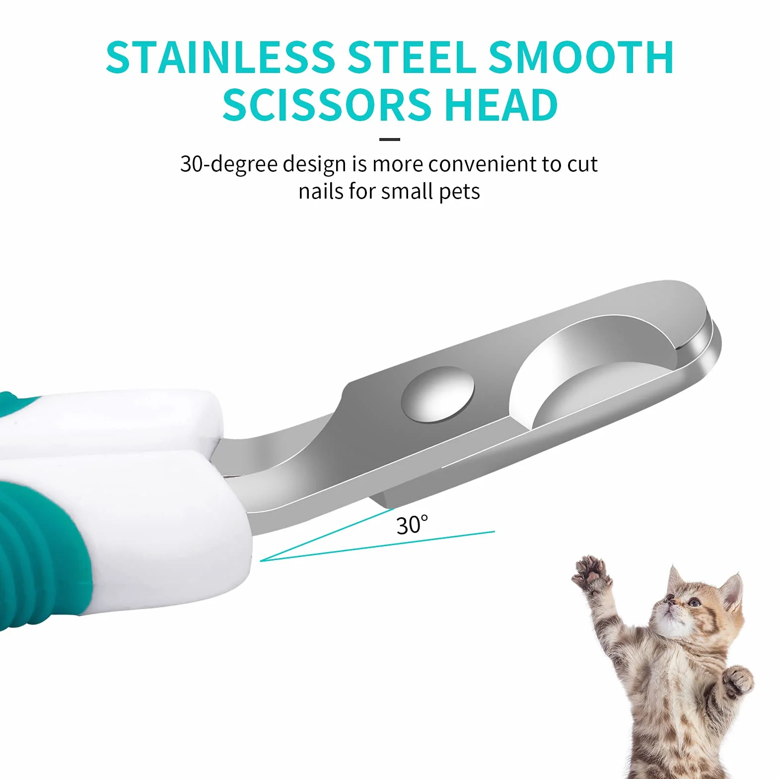 SUSSURRO Coupe Griffes Chat Professionnels, Ciseaux à Ongles Courbe en Acier Inoxydable pour Chiots et Chatons