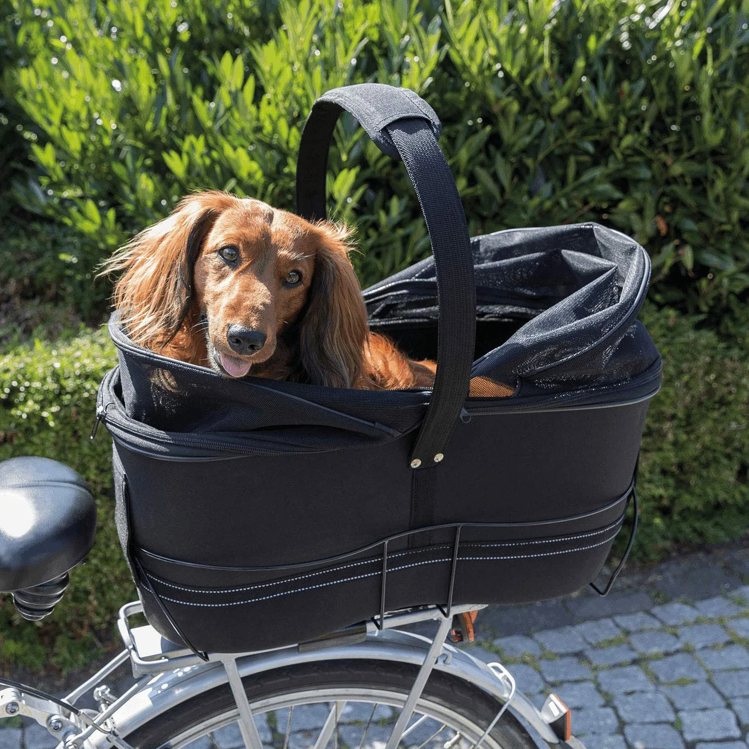 Trixie Grand Panier vélo pour Chien Fixation Porte-Bagages 8 kg 29 × 49 × 60 cm Cadre métallique