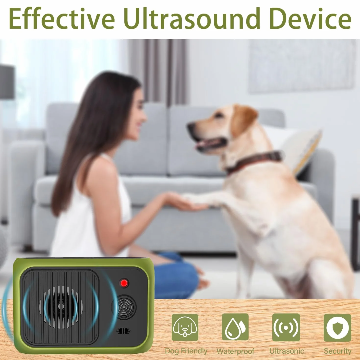 Appareil Anti-aboiement à Ultrasons Rechargeable pour Chiens Petite Moyenne Grand Taille Intérieur Extérieur