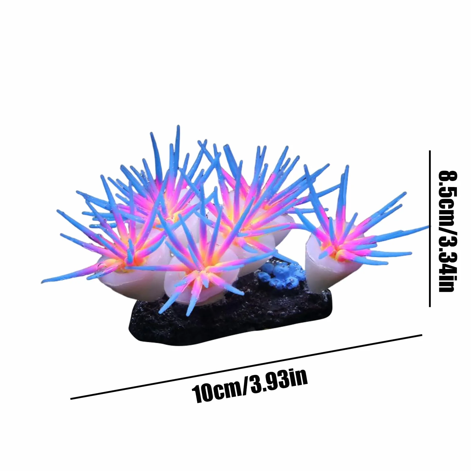 Générique Fish Tank Glowing Coral Ornaments Silicone Soft Coral Decorations 3.94x2.36in Artificial Luminous Aquarium Plants Freshwater