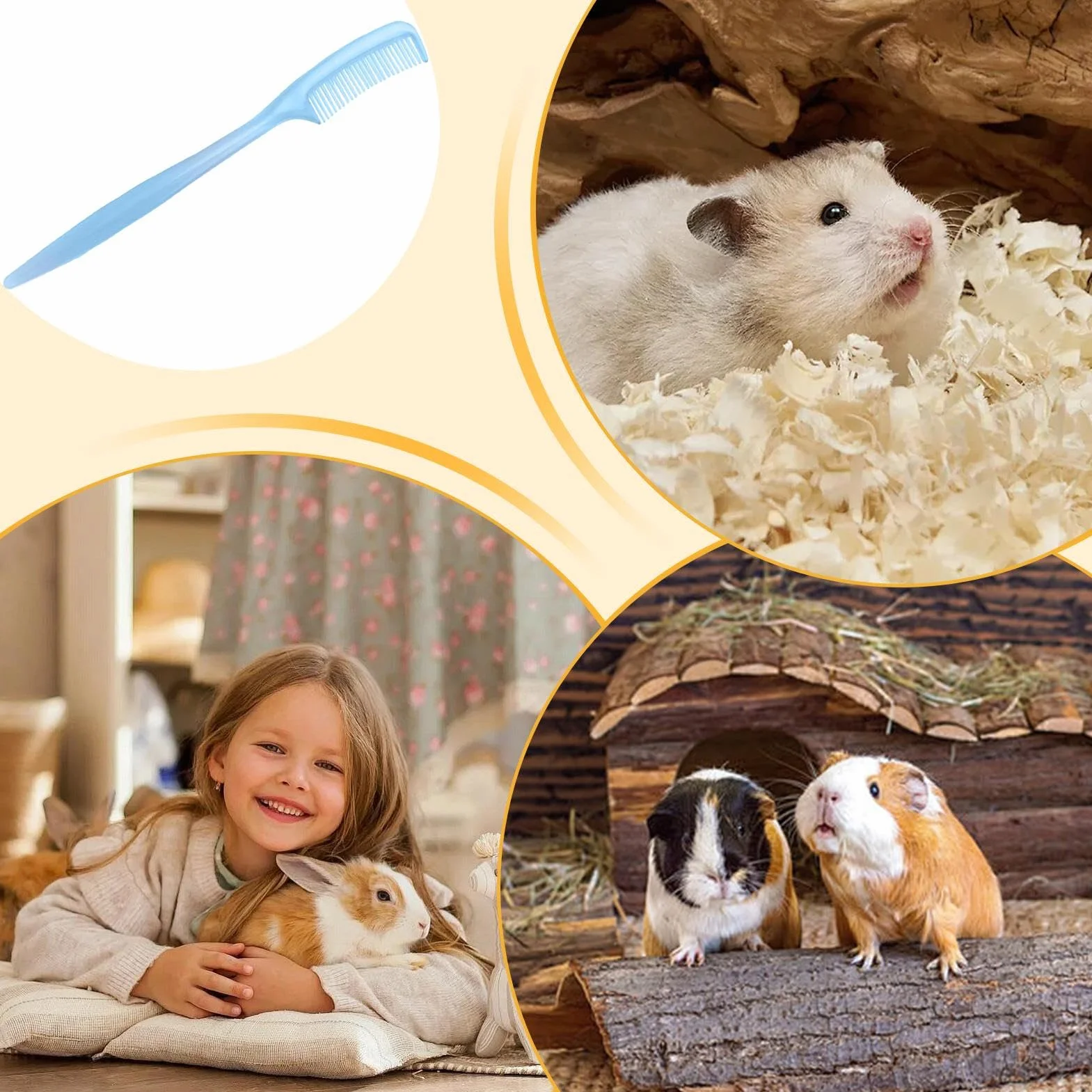 Brosse de nettoyage pour petits animaux | Brosse de nettoyage pour hamster, furet d'intérieur, pelage, peau sensible, soins quotidiens