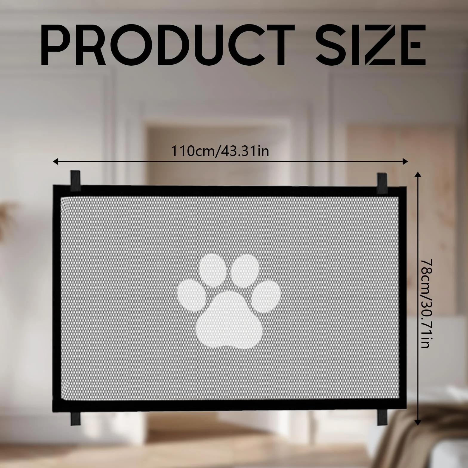 Barrière de Sécurité Chien 110x78cm Résistante Sans Percage Escaliers