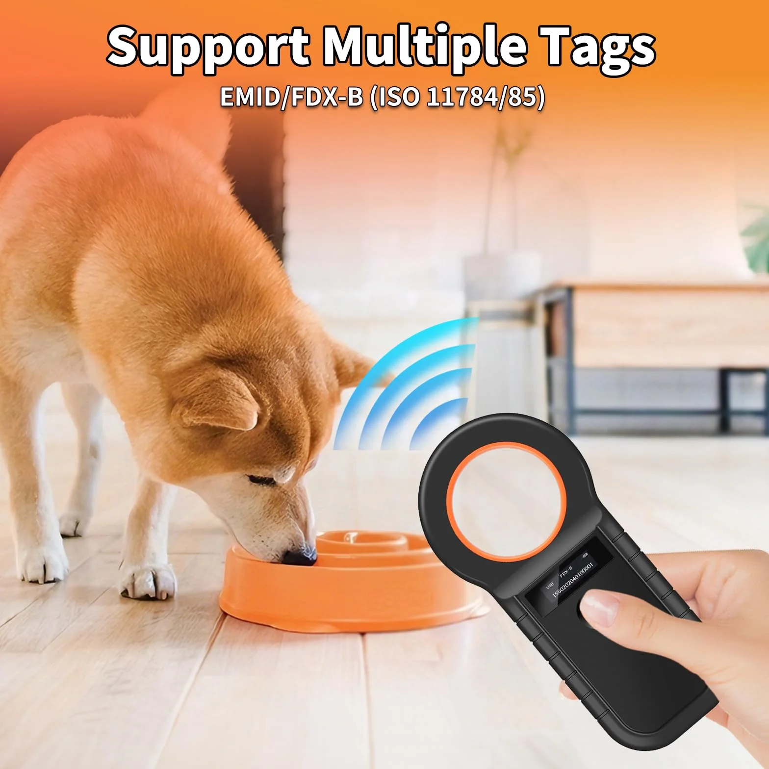 Lecteur de Puces OLED pour Chiens et Chats, Scanner de Micropuces USB Rechargeable EMID FDX-B ISO 11784 11785
