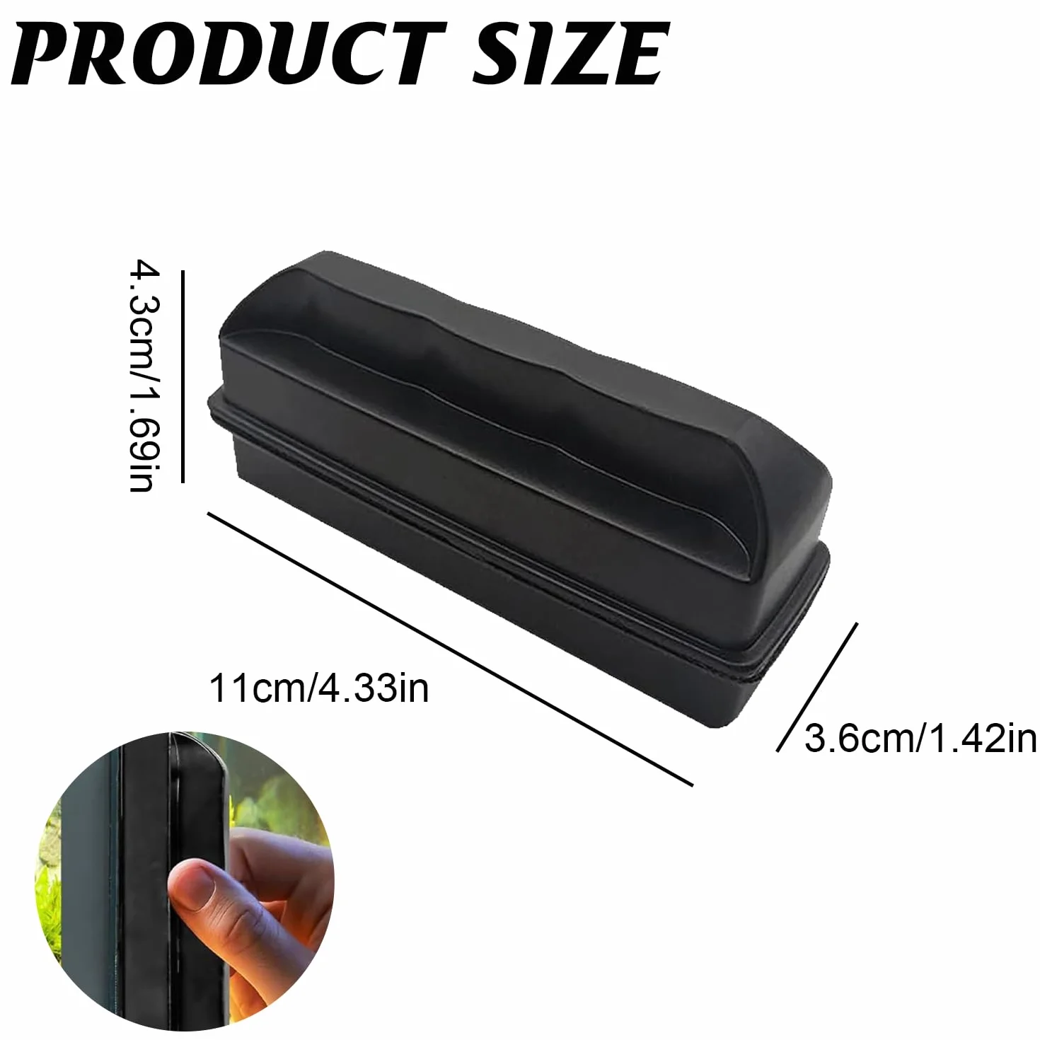 Brosse Magnétique Puissante pour Vitres d'Aquarium, Aimant Nettoyage Vitre, Accessoires Nettoyage Aquarium, Verre 10 mm