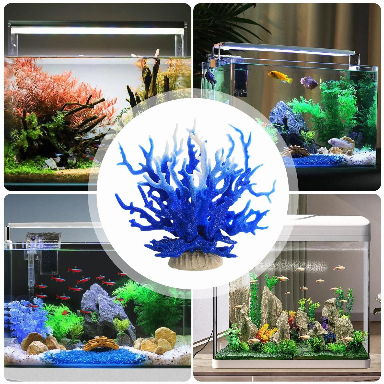 Décor Faux Corail - Corail Artificiel Réaliste 6,7 x 2,6 x 5,5 Pouces pour Salon Maison