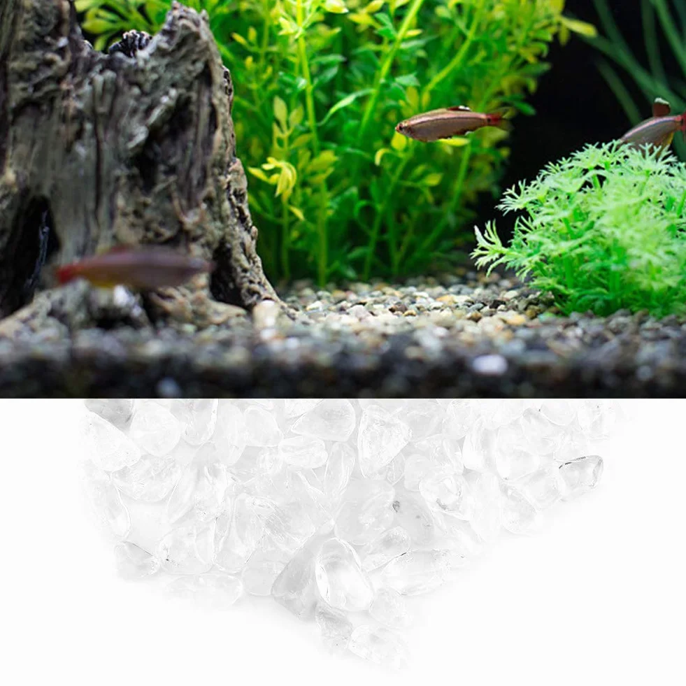 Pièces de Quartz en Cristal Naturel pour Aquarium, Pot de Fleurs, Décoration Bouddha (Blanc)