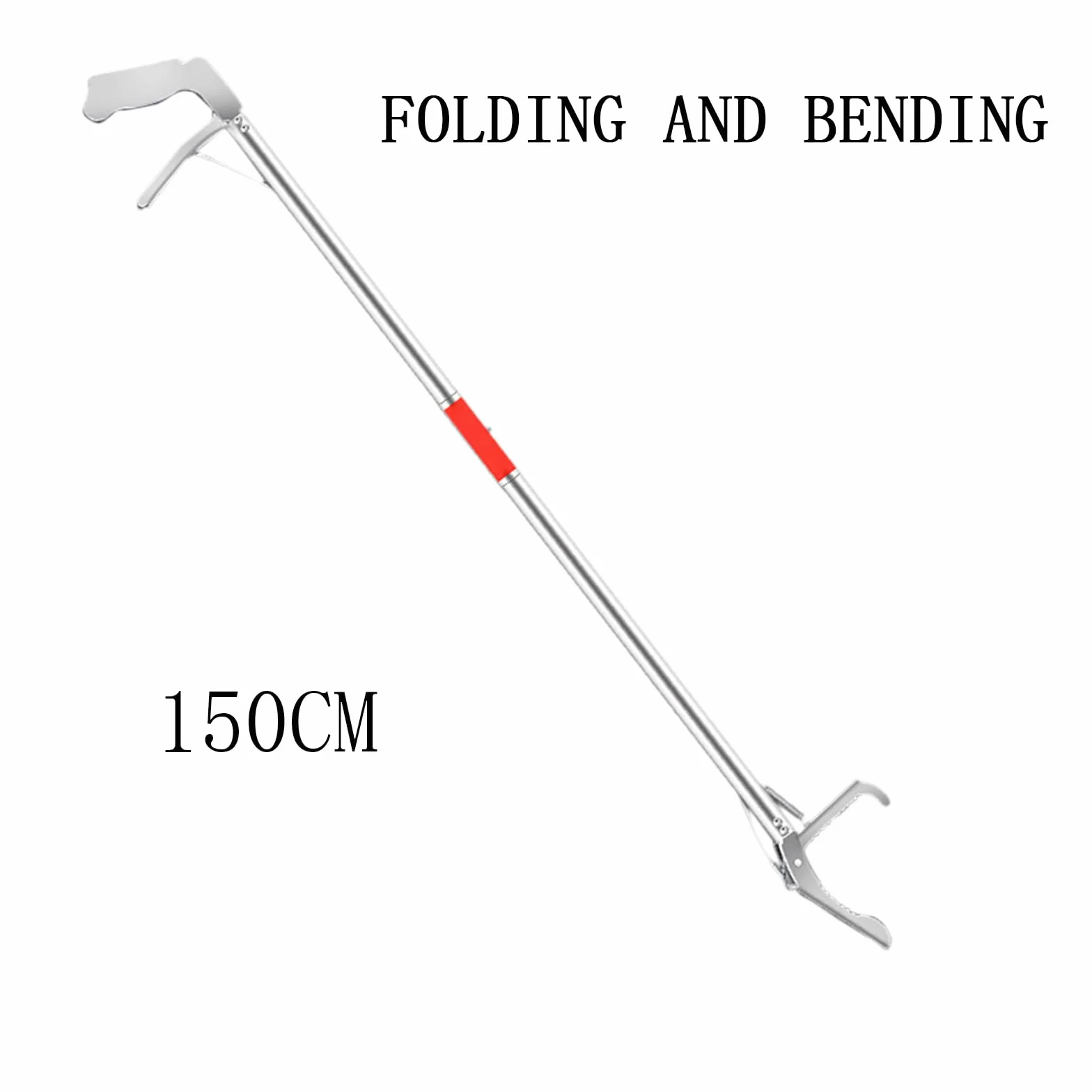Pince à serpent extra long 150 cm, outil de préhension pliable pour reptile, crochet à mâchoire large