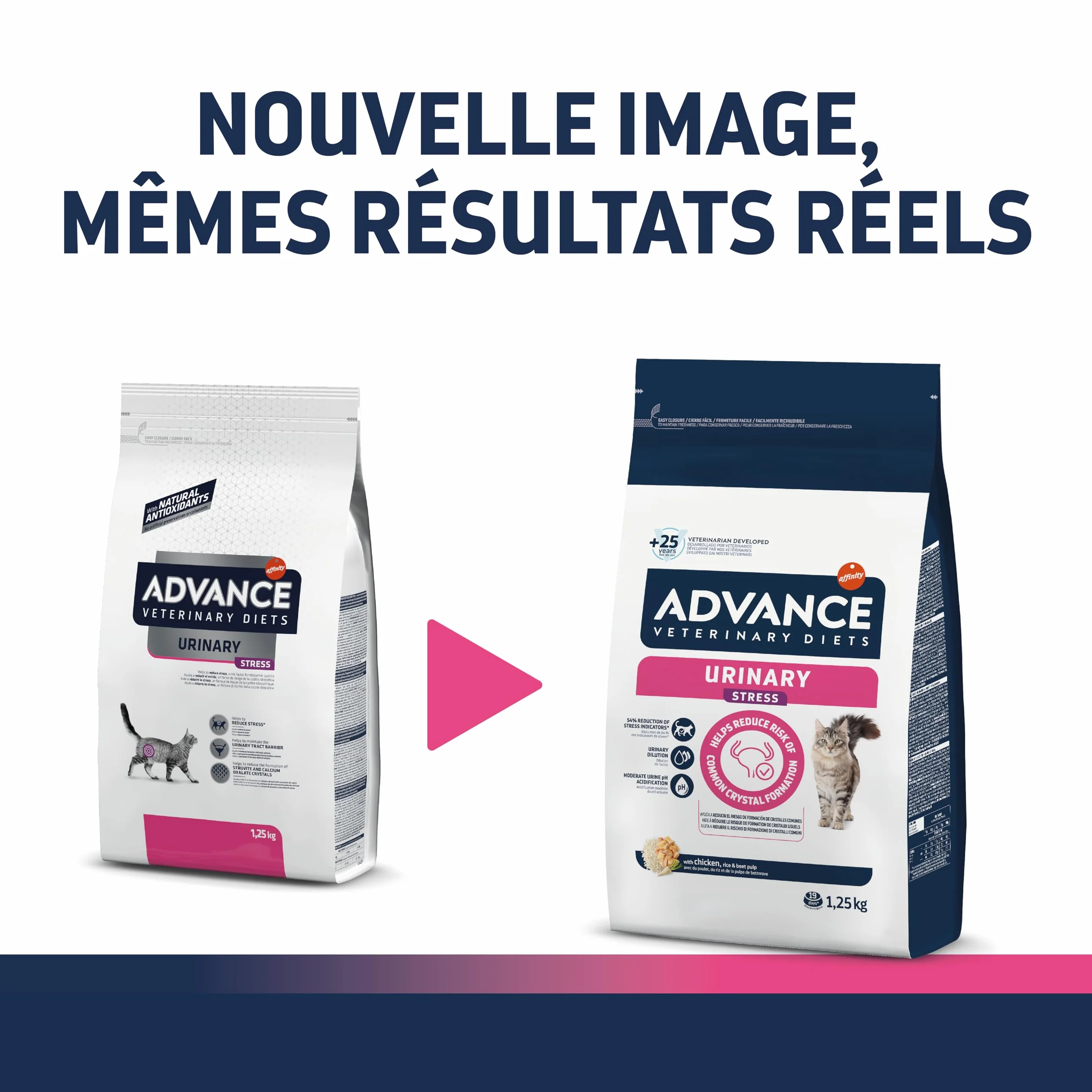 Advance Veterinary Diets Urinary Stress - Croquettes pour Chats para la pour la Protection de l'appareil urinaire - 1,25kg