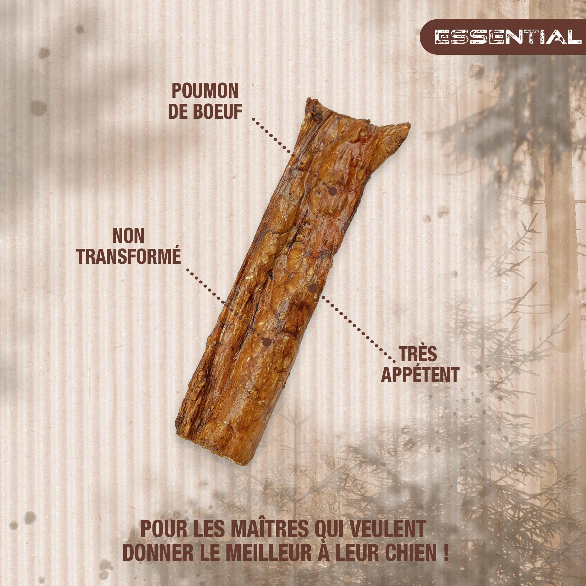 Riga Essential Poumons De Bœuf Séchés Friandises Chien 100% Naturel 100 g