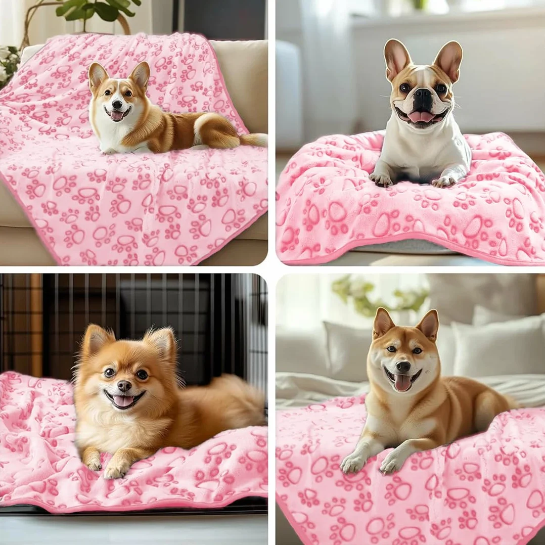 Couverture épaisse pour chiens et chats 52 x 73 cm rose quatre saisons