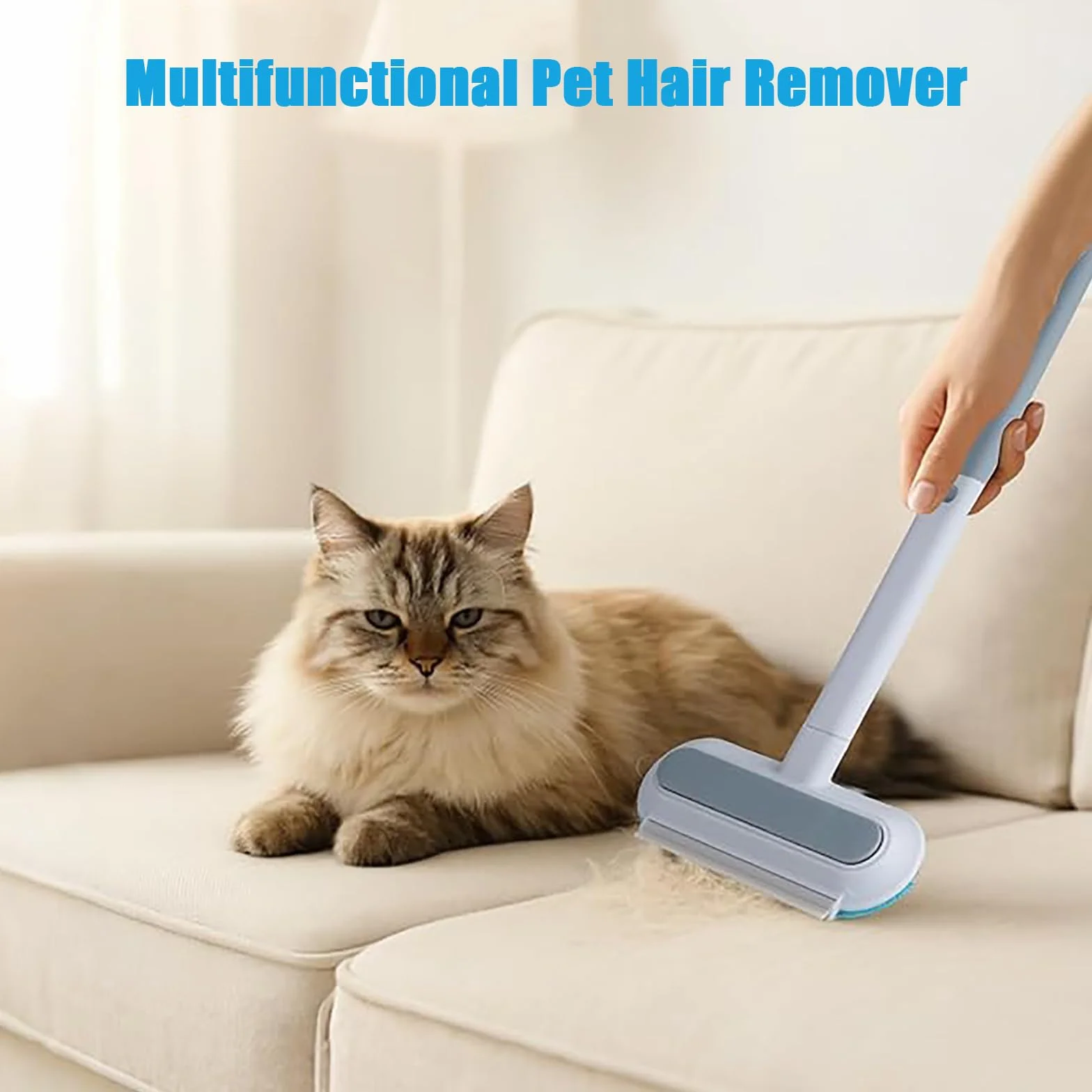 Brosse Anti Poils Animaux 3 en 1 Épilateur Canapé Vêtements Réutilisable avec Brosse Amovible Collecte Automatique